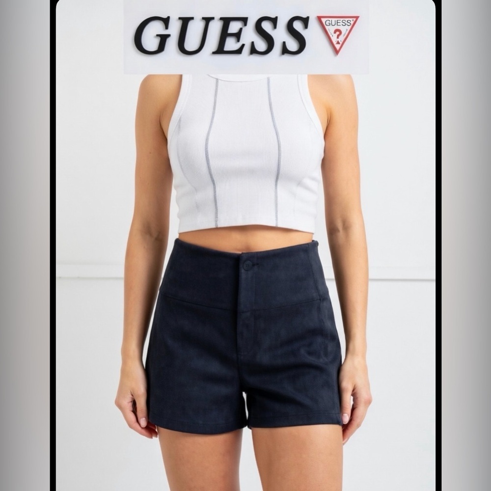 Vintage High Guess Oiled Denim Shorts